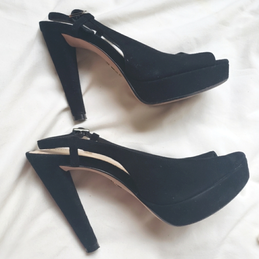 cole haan x nike air • suede slingback heels